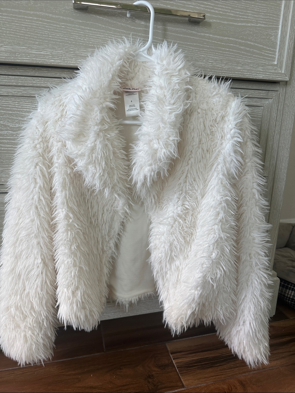 Fuzzy Faux-Fur Cream Jacket - Women